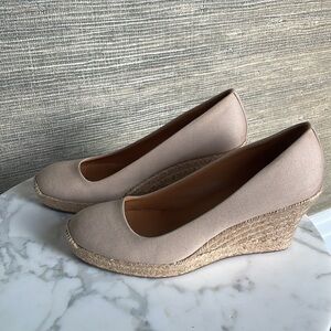 J. Crew Tan Beige Wedge Espadrilles